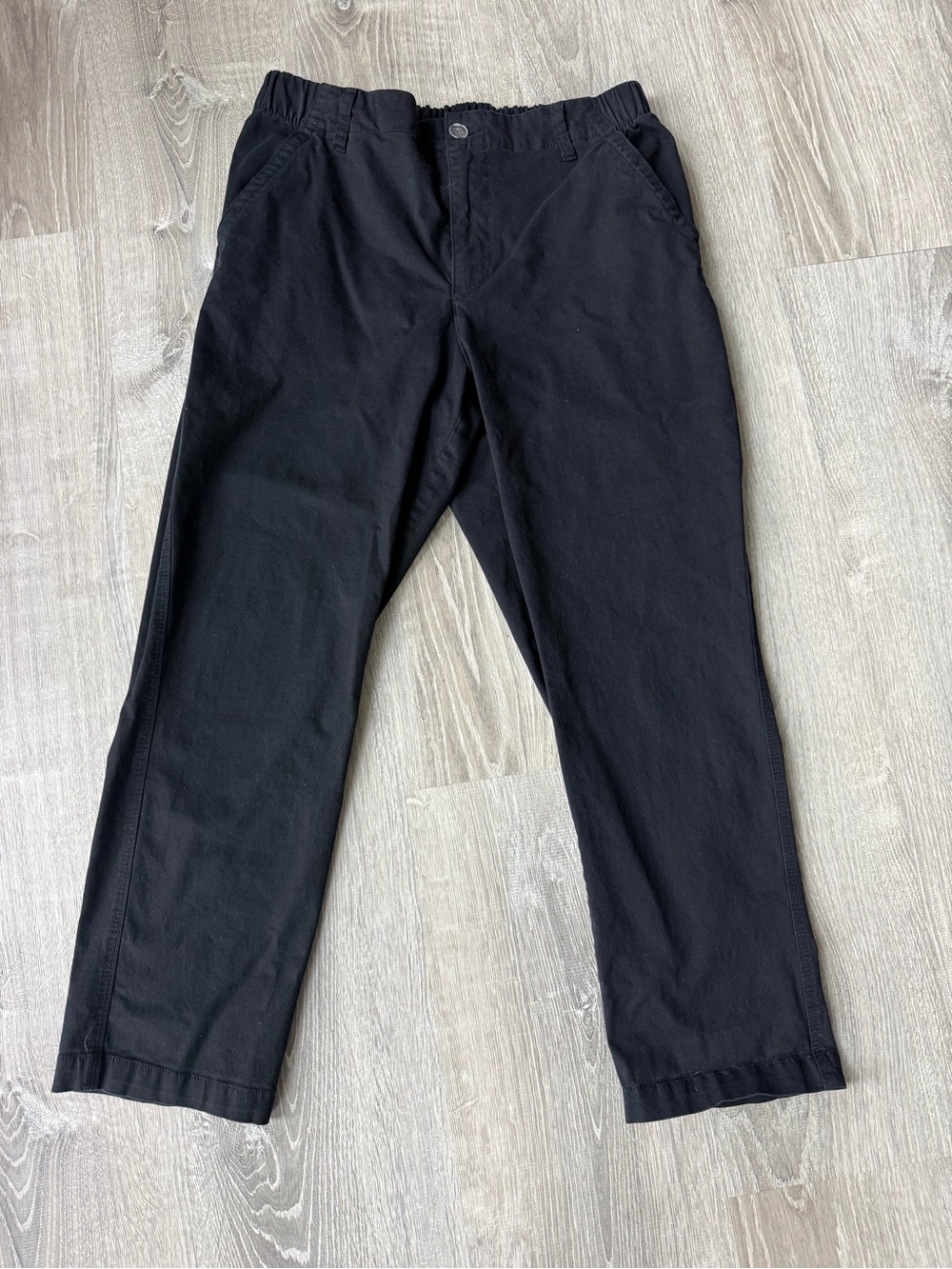 Women's Old Navy OG Chino Cropped Pants Black Pull On Smart Casual